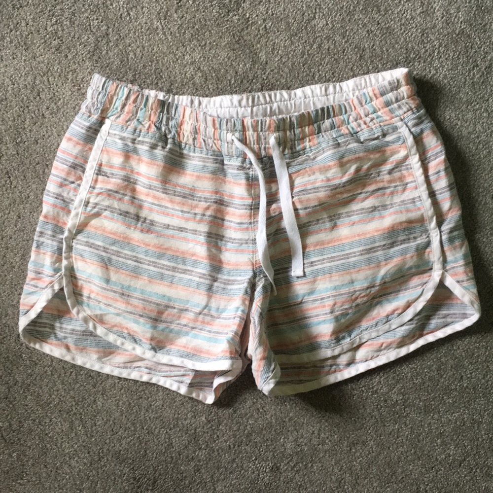 Athleta Cabo linen shorts striped